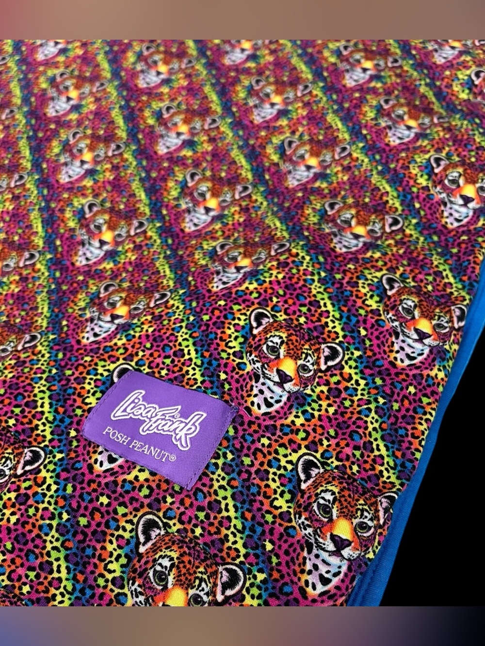 Lisa Frank x Posh Peanut Cheetah Bamboo Blanket Towel Rainbow Leopard OS